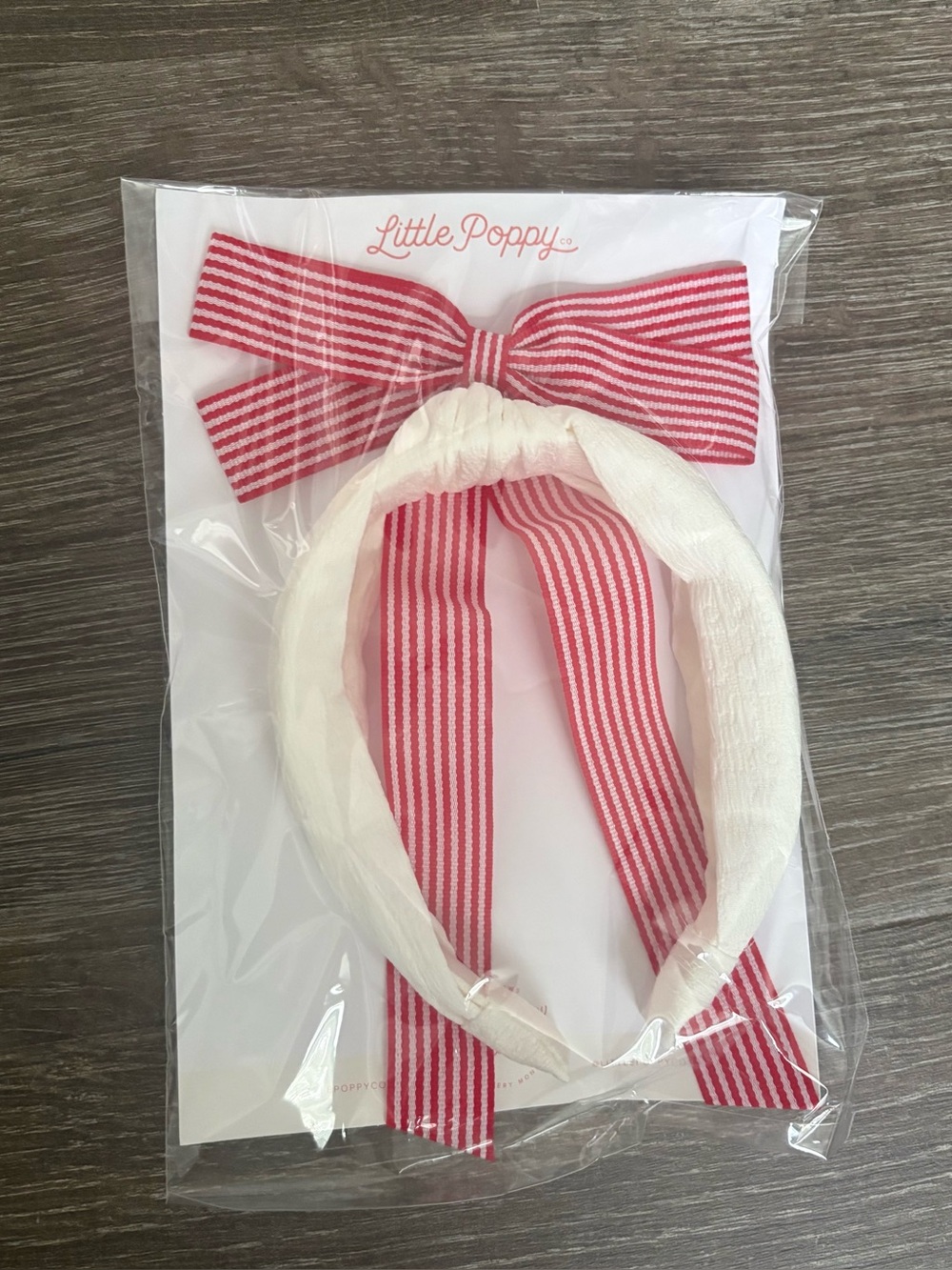 Little Poppy Hair Accessory Set - Red & White Patriotic NEW!